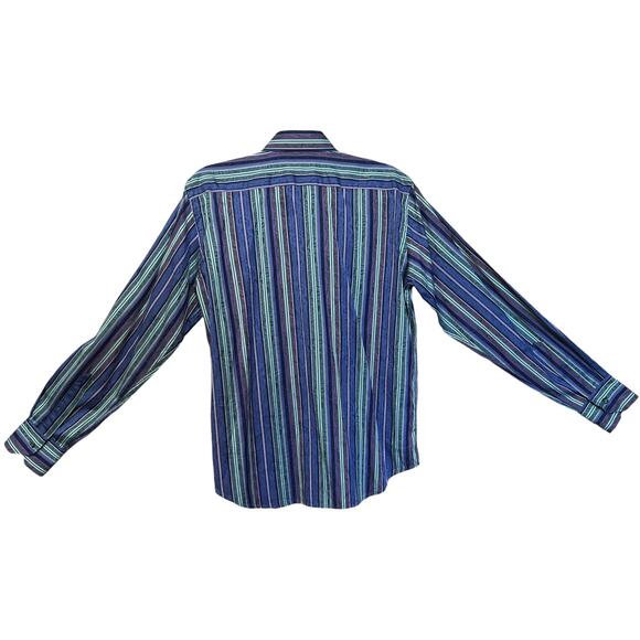 ETRO Authentic Buttons up Stripes Shirt Made in Italy Size M Long Sleeves - Picture 5 of 11